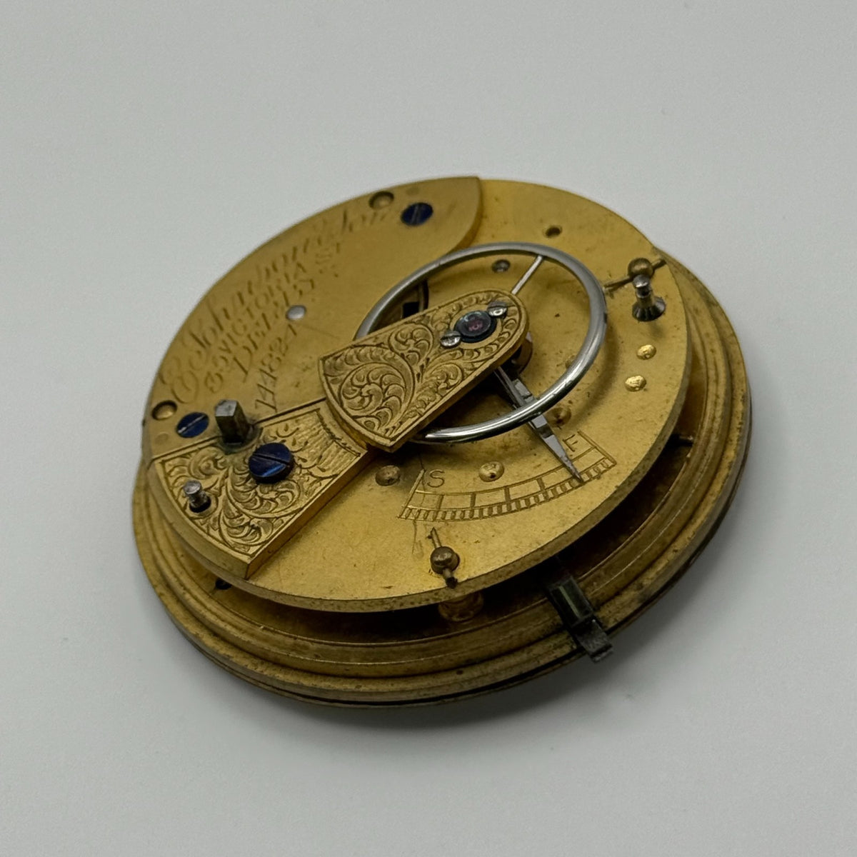 English Lever Pocket Watch Movement - E. Johnson & Son Derby - Parts / Repair