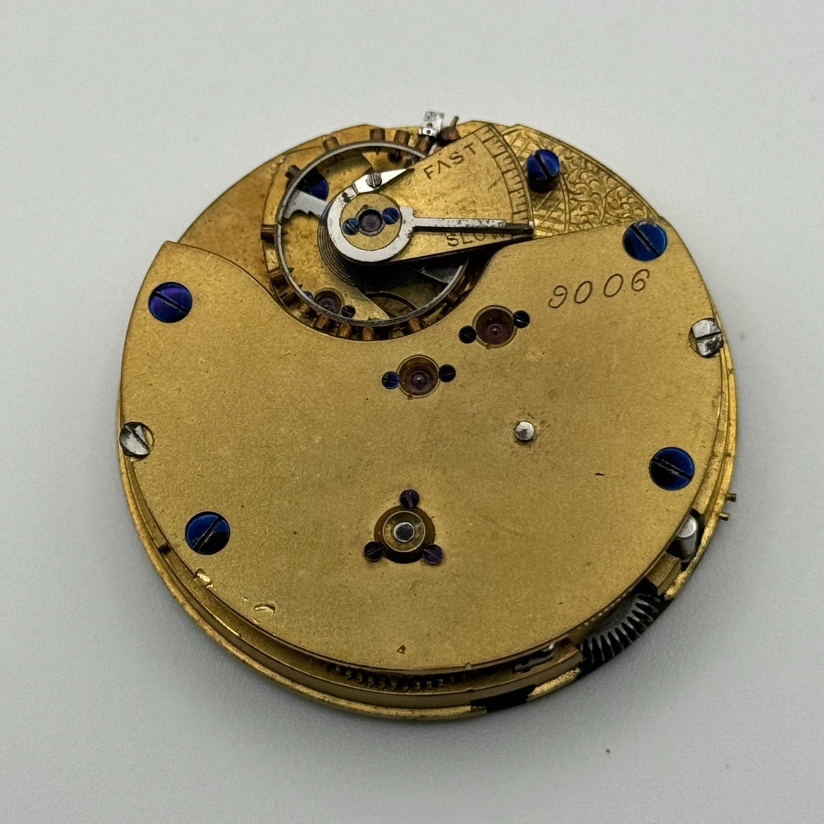 English Lever Pocket Watch Movement - Center Seconds - Parts / Repair 45.7mm