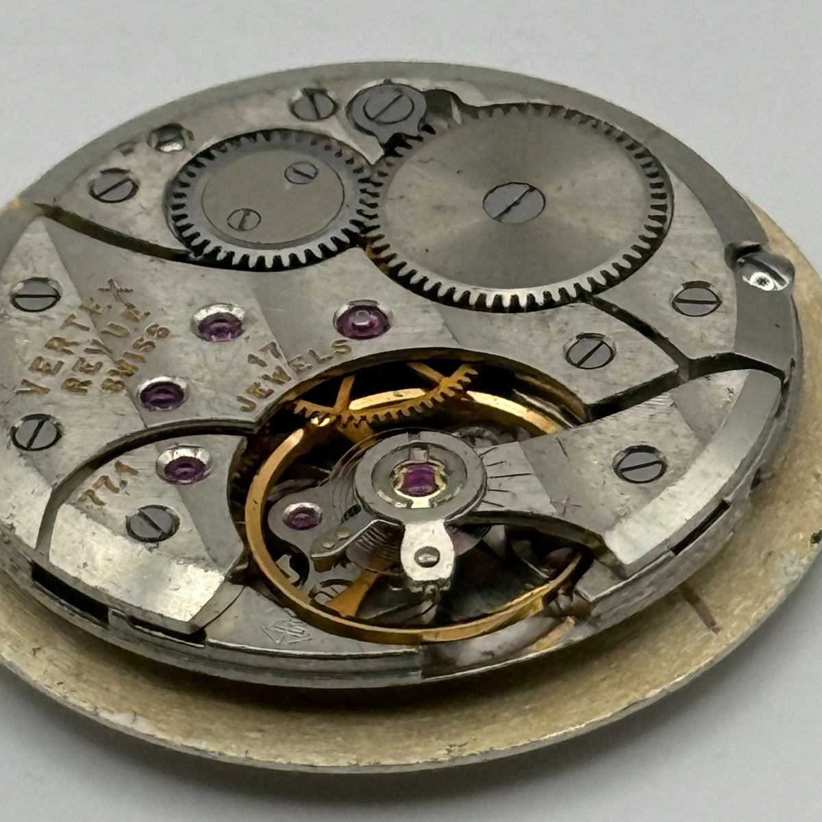 Vertex Revue 77.1 Watch Movement 17 Jewels Swiss Running Manual Wind Parts 26mm