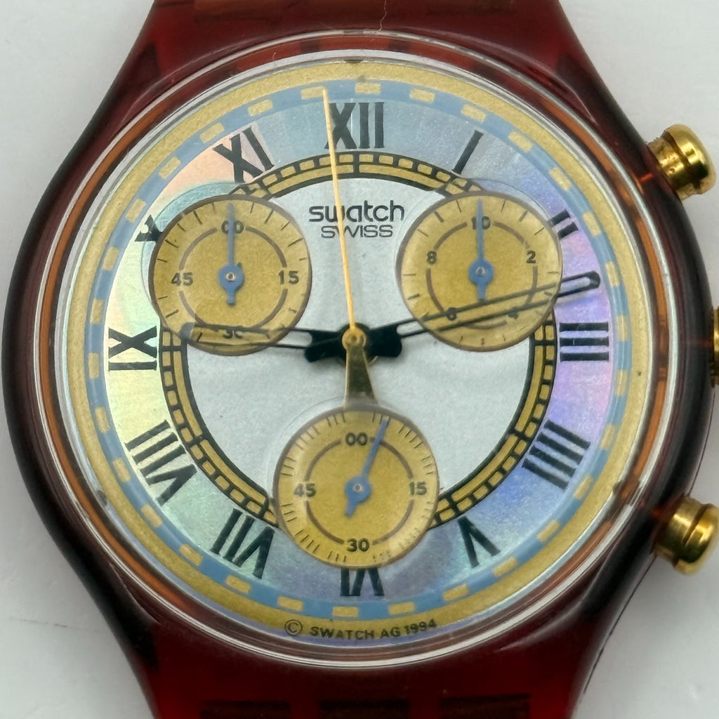 Vintage Swatch Chrono Watch SCF100 Romain 1994 ETA Quartz Swiss 40mm Parts