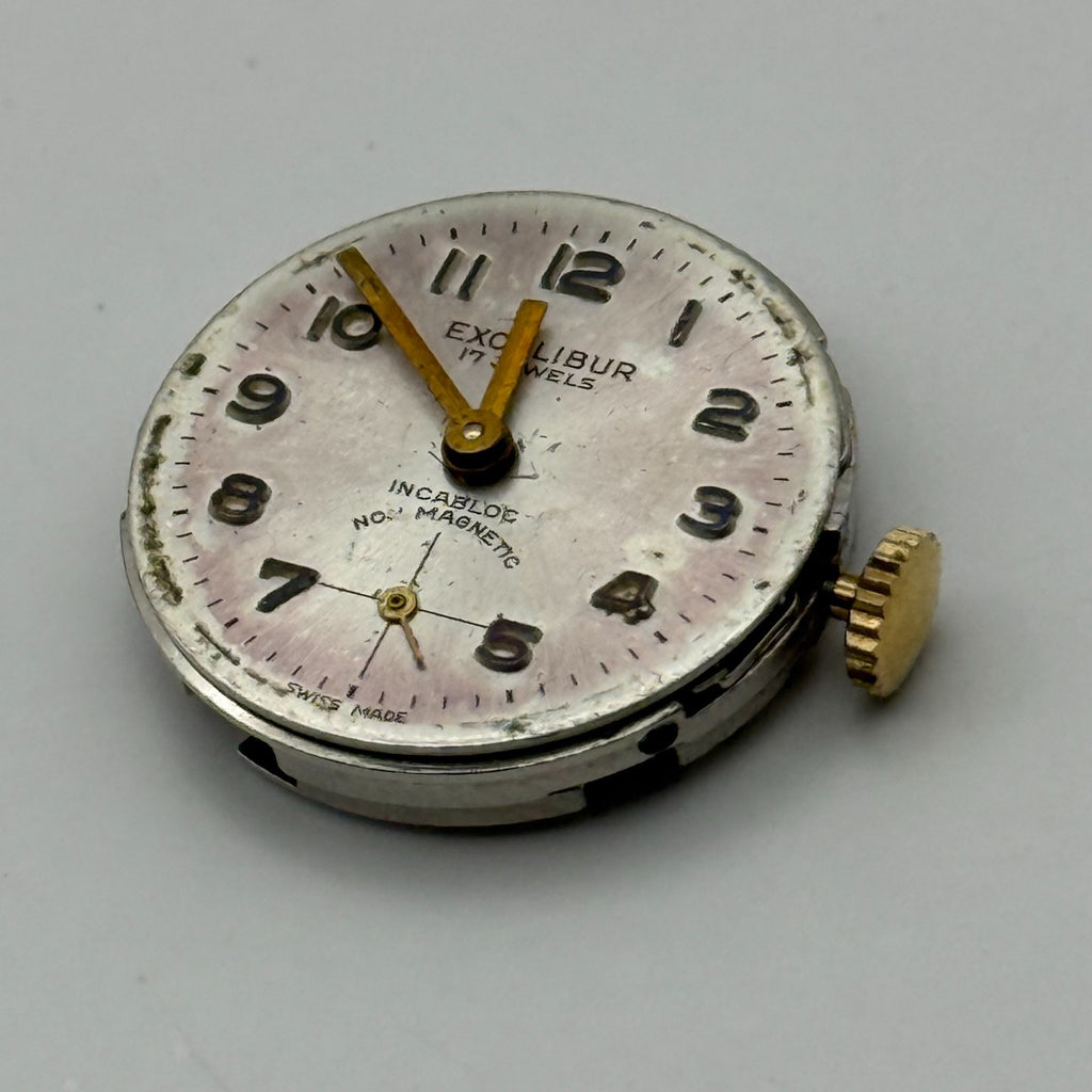 Unitas 6365N Watch Movement Running Excalibur 17 Jewel Swiss Parts Repair 19.6mm