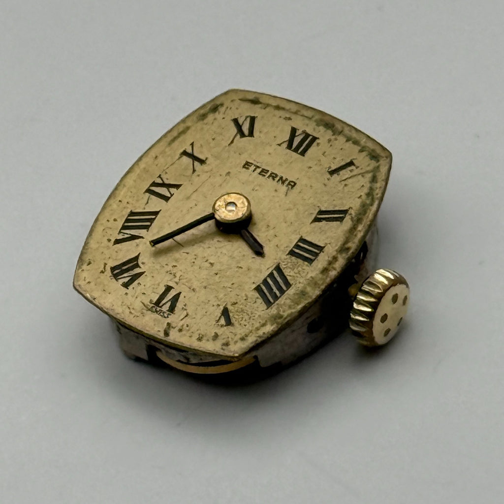 Eterna 1447K Watch Movement + Eterna Crown Ladies Swiss Parts Repair 13mm