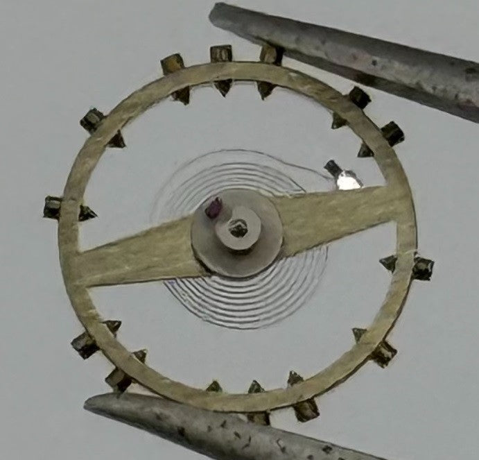 FHF 34 Balance Wheel Complete And Spring 7¾’’’ 1047 M Watch Movement Parts NOS