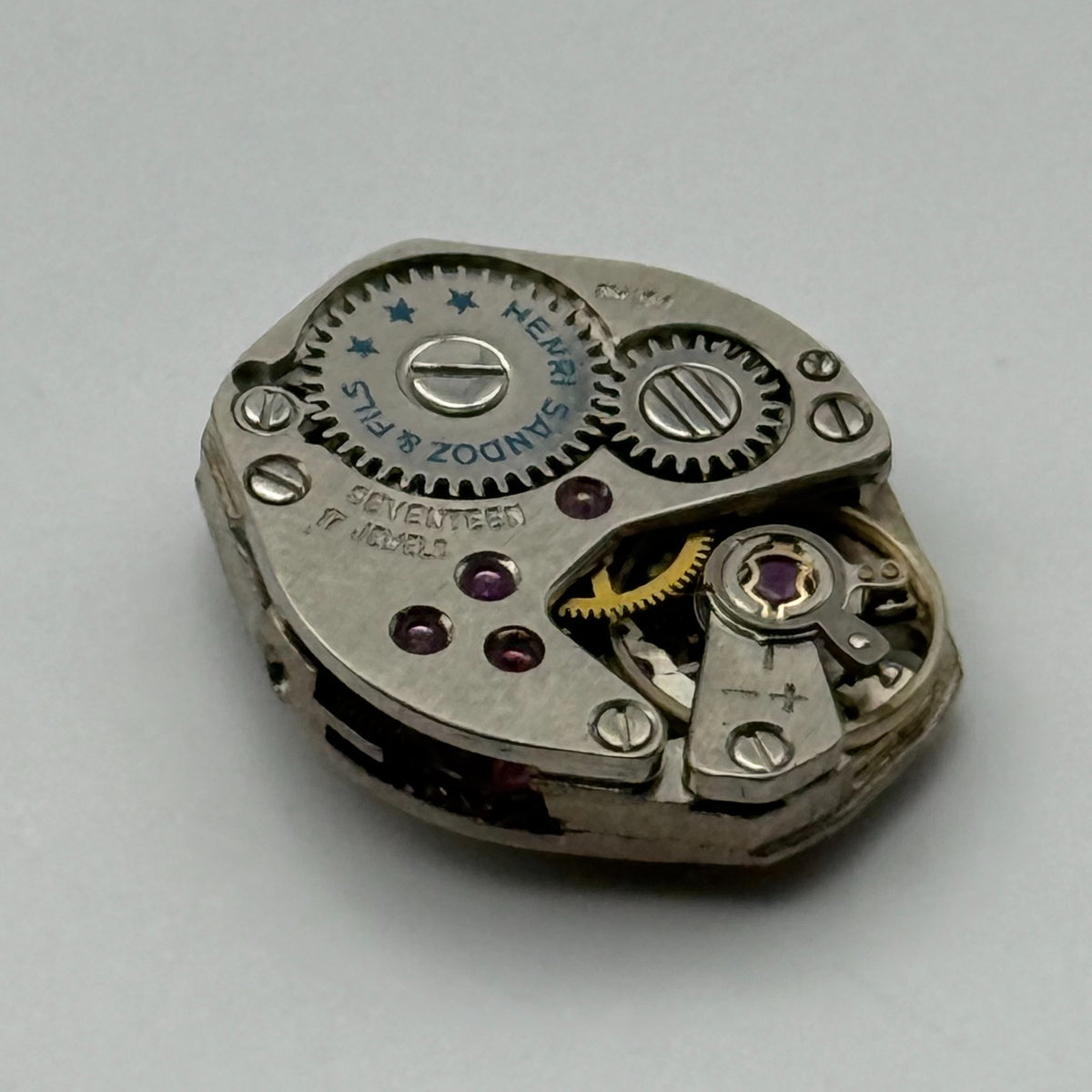 FHF 69 Watch Movement Everite 17 Jewels Swiss Manual Wind Parts Repair 15.3mm
