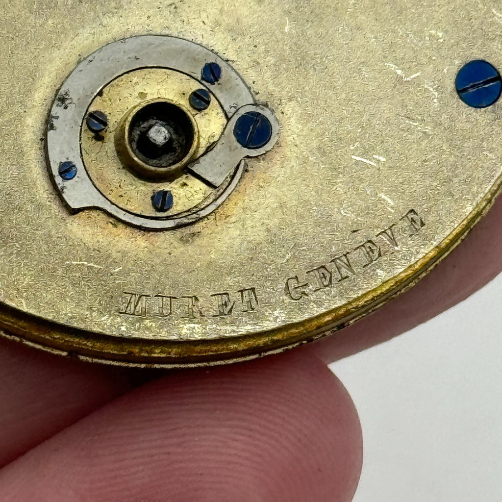 Antique Pocket Watch Movement Key Wound Muret Geneve Parts Repair Spares 47.6mm