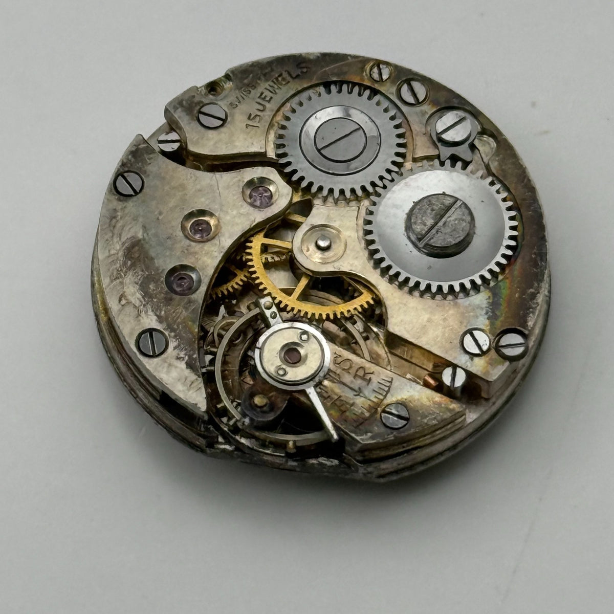 Unidentified 508 Watch Movement 15 Jewels Swiss Manual Wind Parts Repair 23.2mm