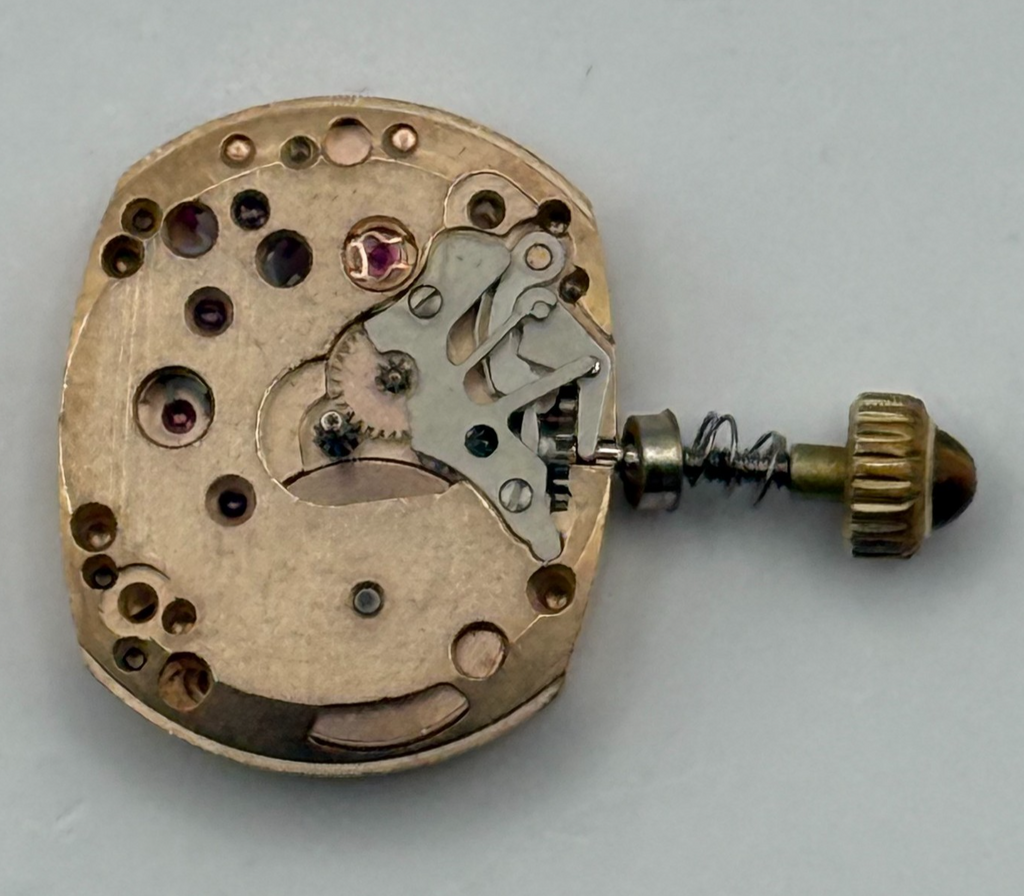 Omega 485 Watch Movement Cabochon Tiger’s Eye Crown Ladies Swiss Parts 15.5mm