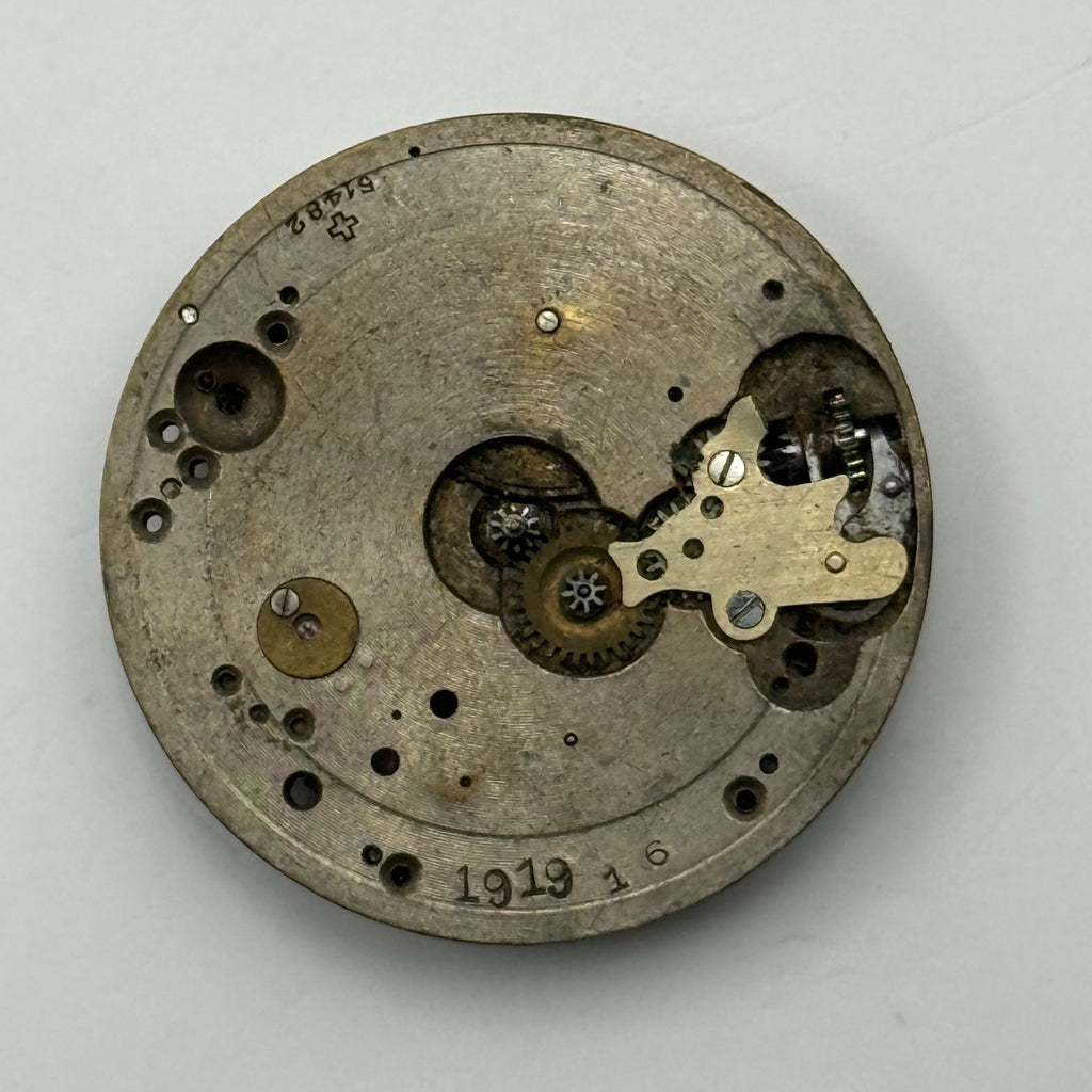 FHF Patent 51482 Watch Movement Swiss 7 Jewels Incomplete Parts Repair 29.2mm