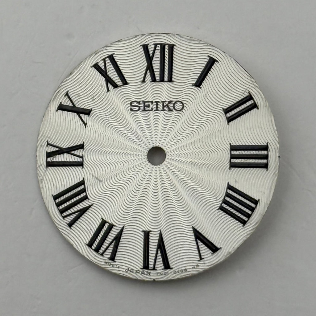 Seiko 7N01- 0AD8 Watch Dial Silver Japan Vintage Spare Parts Repair 22.5mm