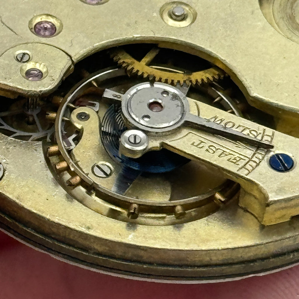 Open Face Unidentified Swiss Pocket Watch Movement Parts Repair Spares 43.2mm