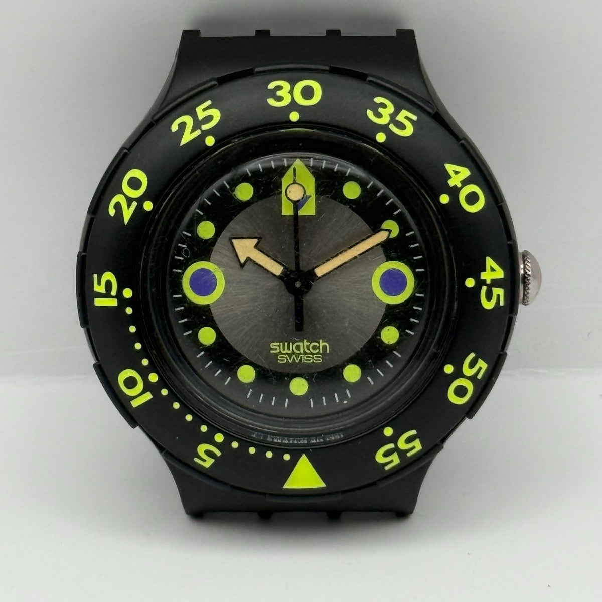 Vintage Swatch Scuba 200 Watch SDB102 Shamu Black Wave 1991 Swiss 40mm Parts