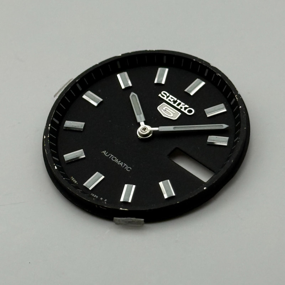 Seiko 7526-1424 Watch Dial Automatic Black Japan Spare Parts Repair 28.5mm