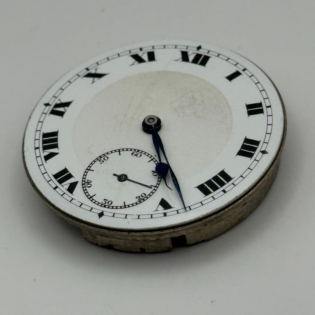 Fleurier Pocket Watch Movement Open Face Sub Seconds 7 Jewels 2 Adj Parts 41mm