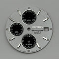 Seiko 7T62 Watch Dial Chronograph Alarm 100M White Spare Parts Repair 27.9mm