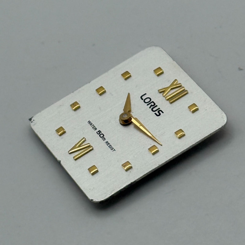 Lorus Watch Dial Rectangular Roman Numerals Vintage Spare Parts Repair 18.5mm