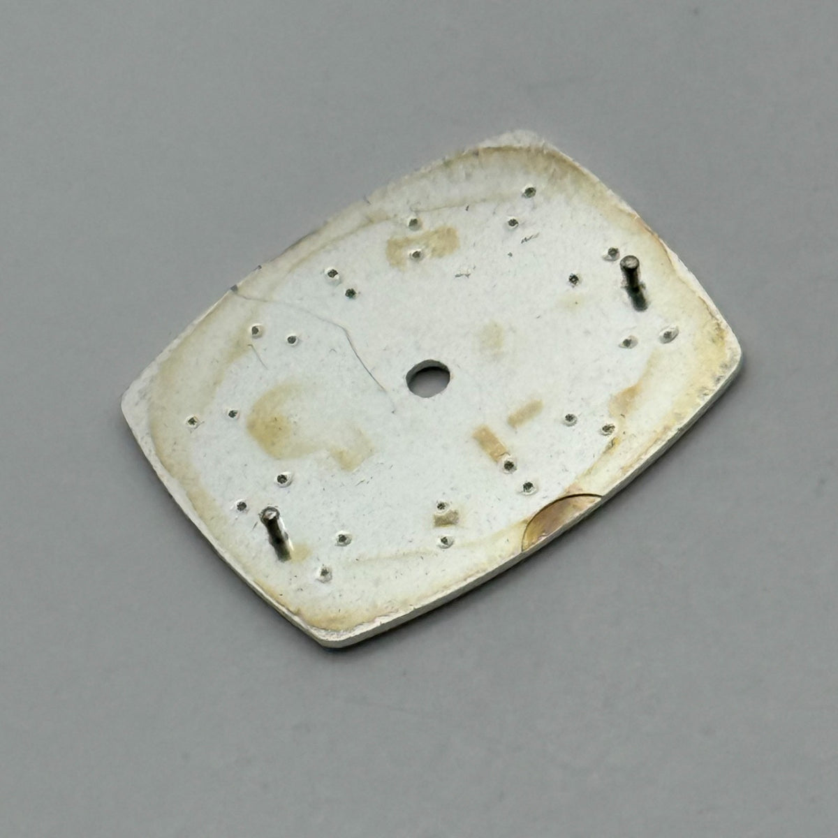 Seiko 7N01-0ZA8 Watch Dial Tonneau Silver Japan Spare Parts Repair 17.3mm