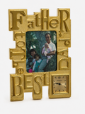 To The Best Father Miniature Clock & Photo Frame Gold Brand New