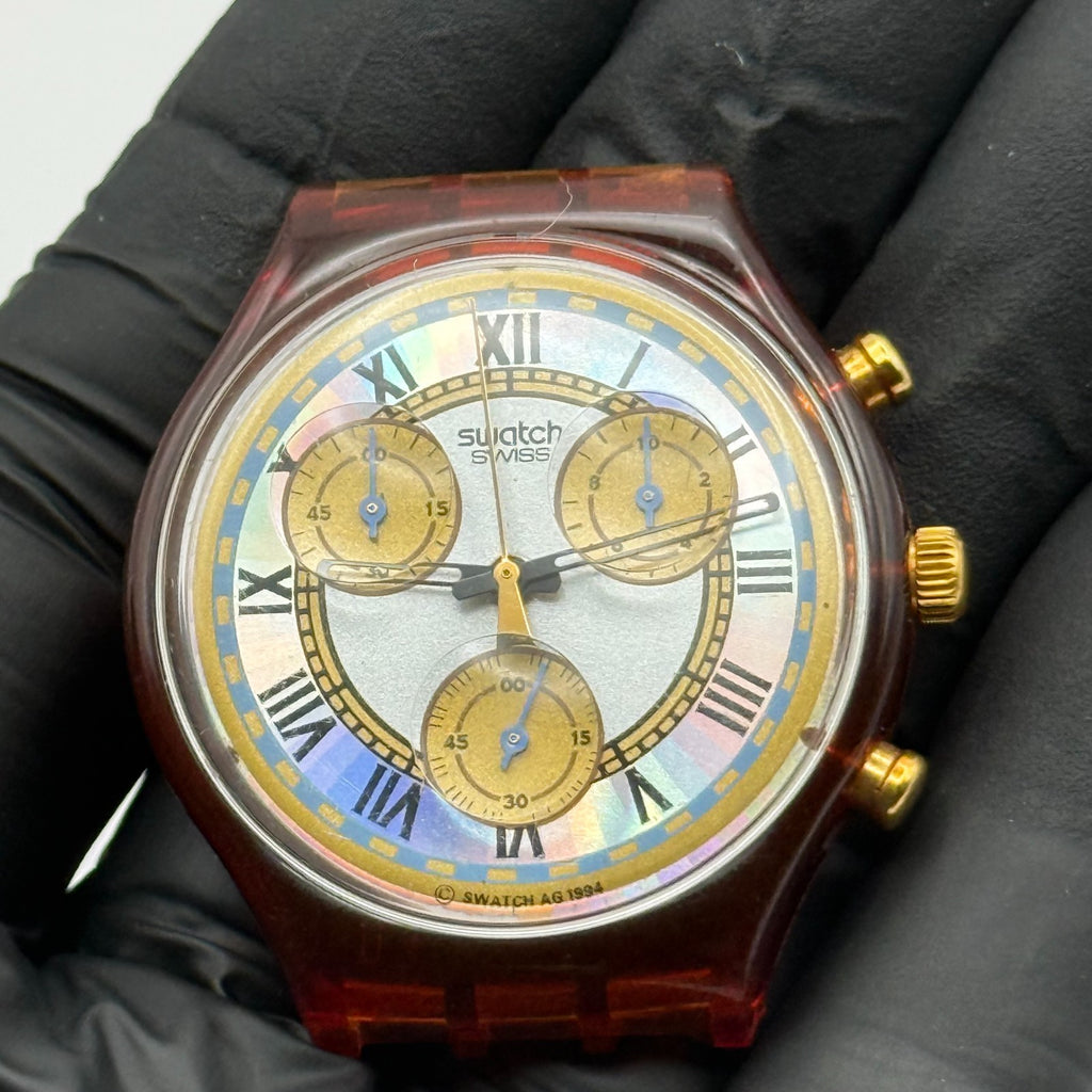 Vintage Swatch Chrono Watch SCF100 Romain 1994 ETA Quartz Swiss 40mm Parts