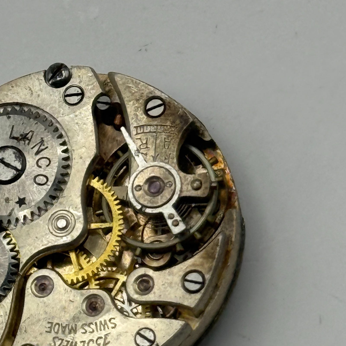 Lanco Watch Movement 15 Jewels Swiss Manual Wind Vintage Parts Repair 23.6mm