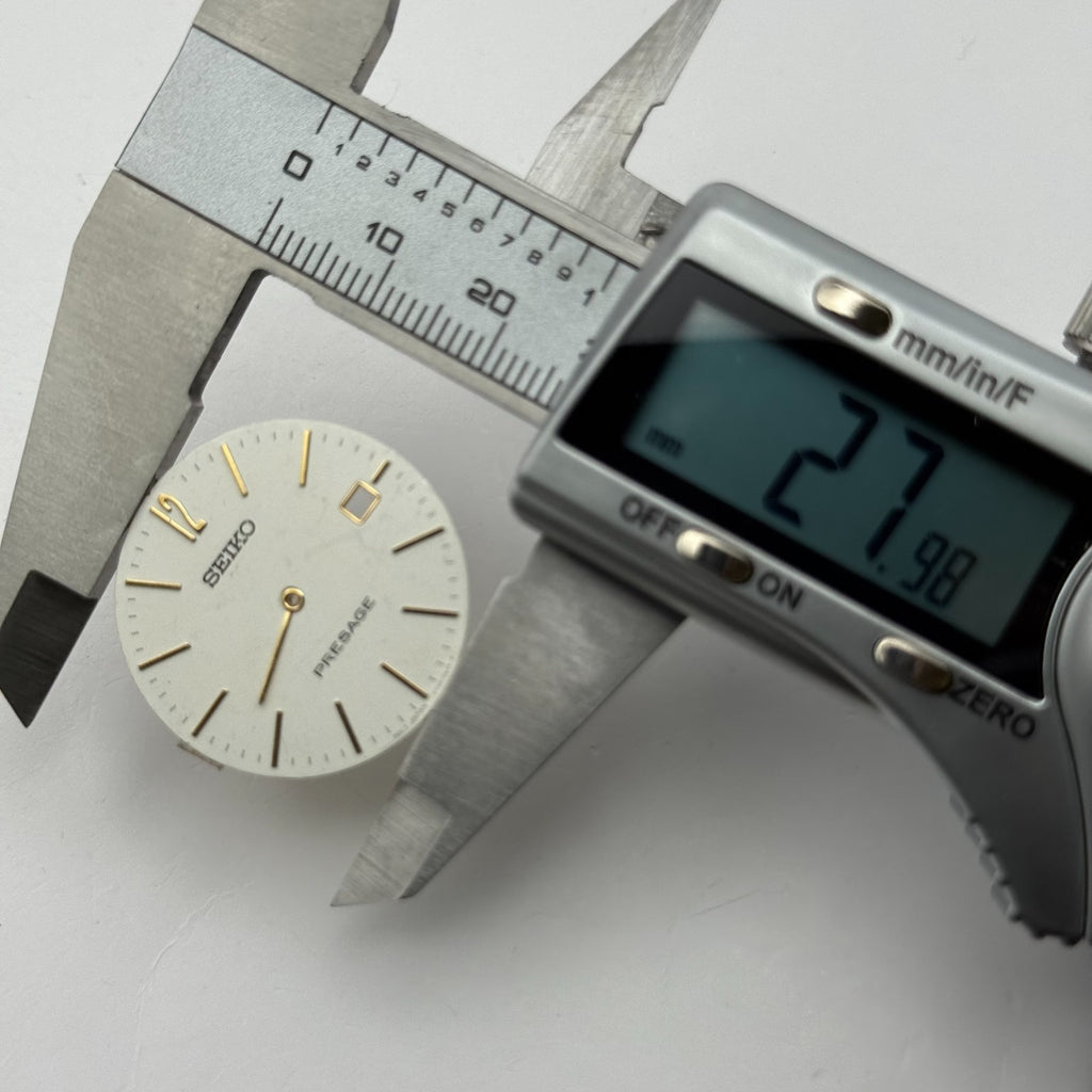 Seiko Presage V739 Watch Dial White Japan Vintage Spare Parts Repair 27.9mm