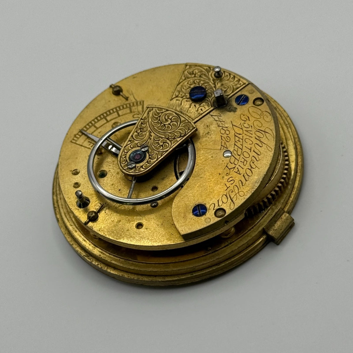 English Lever Pocket Watch Movement - E. Johnson & Son Derby - Parts / Repair
