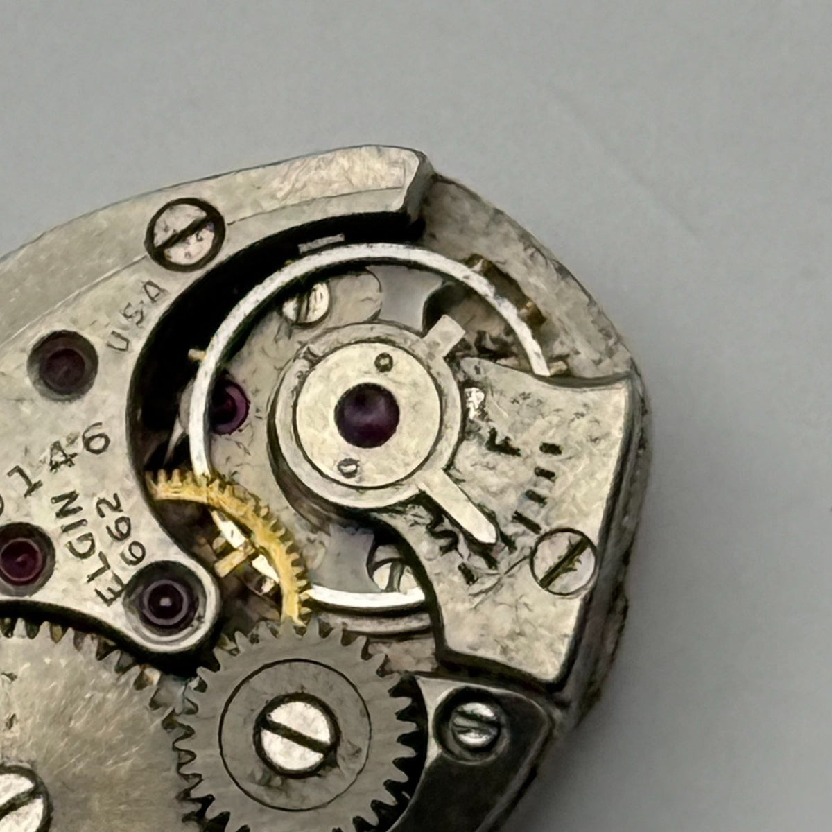 Elgin 662 Watch Movement 17 Jewels U.S.A. Manual Wind Parts Repair 14.2mm