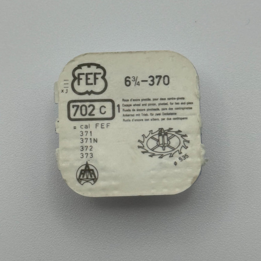 FEF 370 Escape Wheel - 6 3/4 - 702 - New Old Stock - Watch Parts