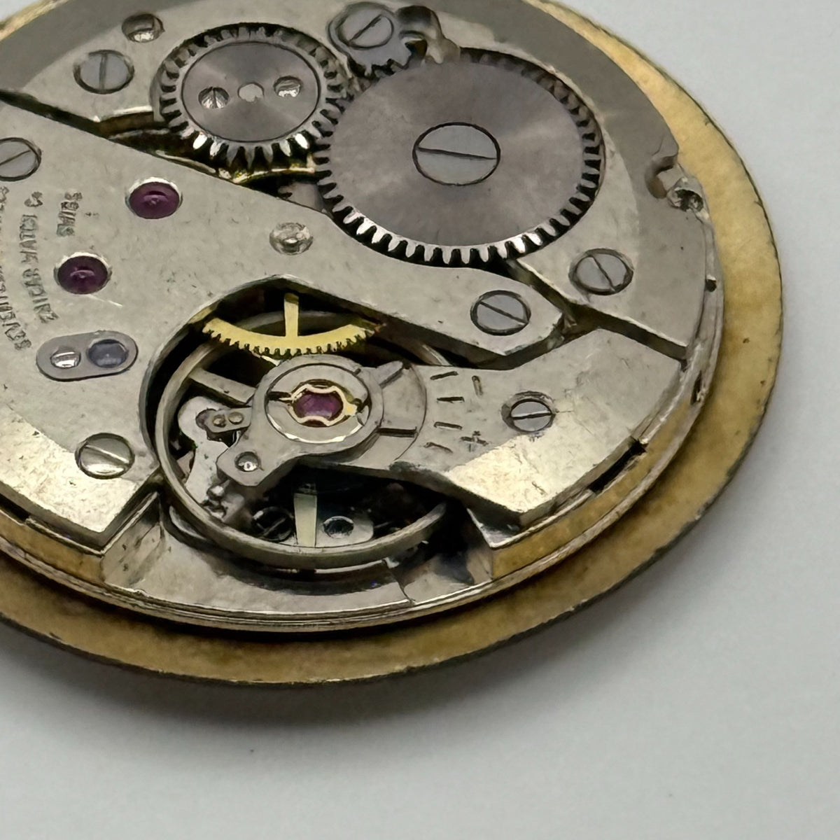 Enicar 1012B Watch Movement A-R 17 Jewels Running Manual Wind Vintage Parts 26mm