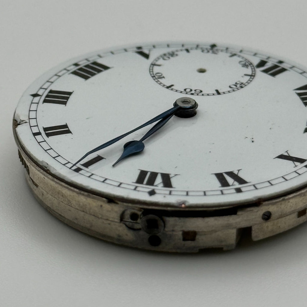 Record Trenton Dreadnought Pocket Watch Movement - Running - For Parts / Repair