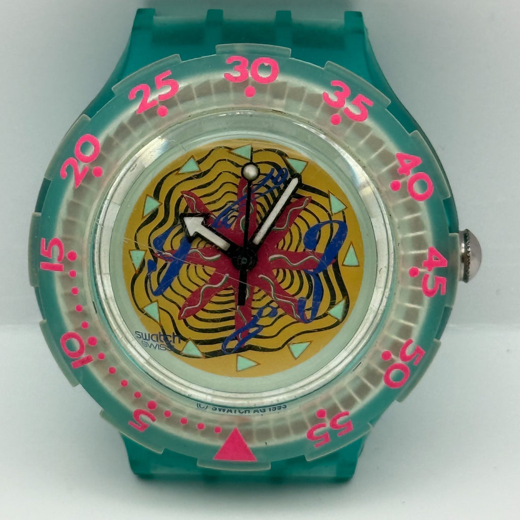 Vintage Swatch Scuba 200 Watch SDN108 Sea Floor 1994 ETA Quartz Swiss 40mm Parts
