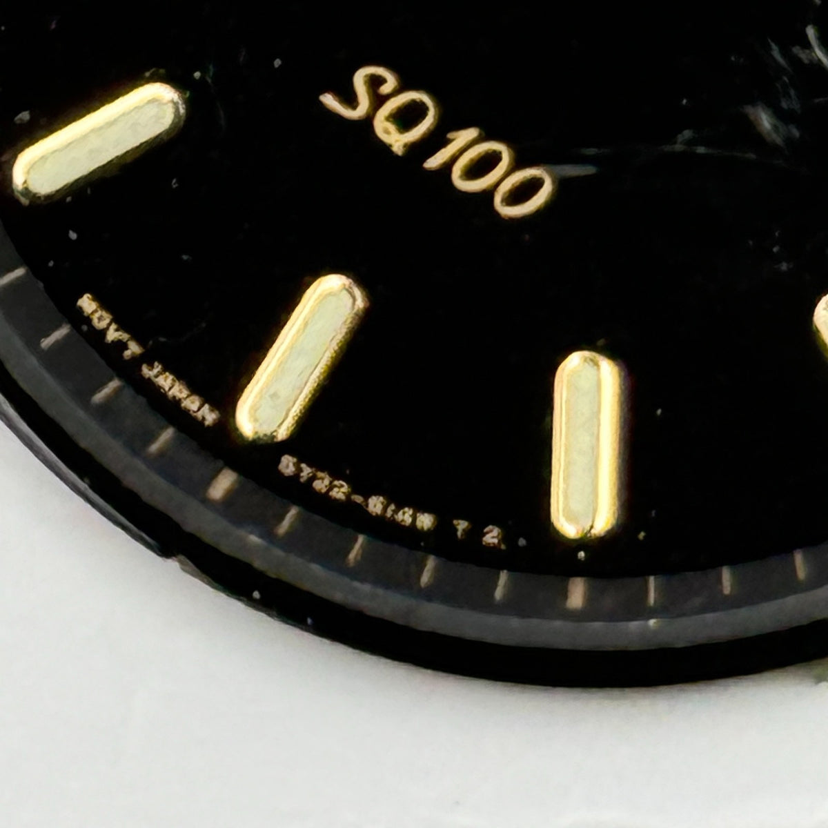Seiko 5Y22-6140 Watch Dial Quartz SQ 100 Black Japan Spare Parts Repair 28.4mm