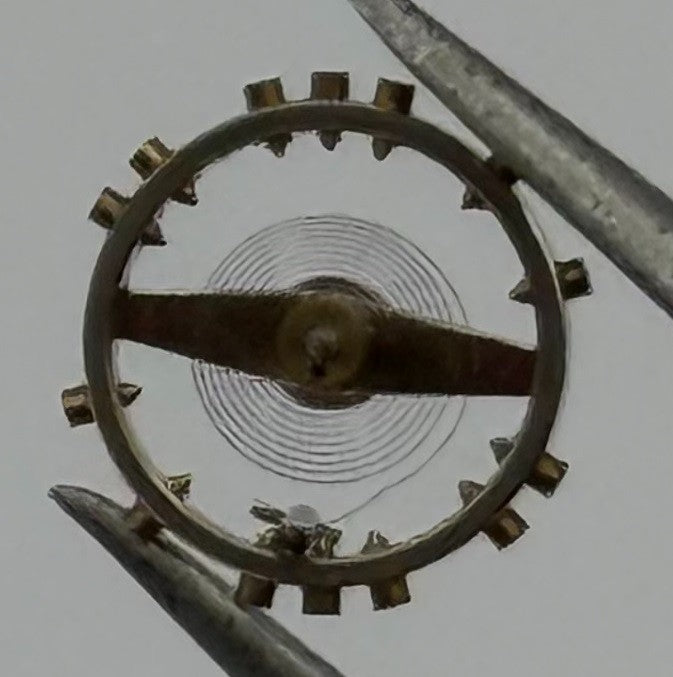 FHF 159 Balance Wheel Complete And Spring 3-10''' Watch 190 M Movement Parts NOS