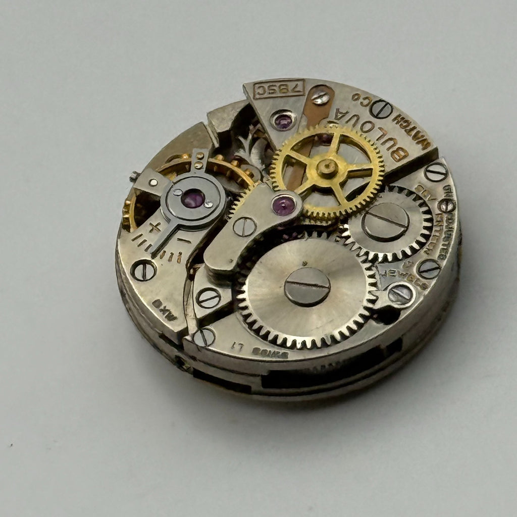 Bulova 7BSC Watch Movement Red Sweep Seconds Hand 17J Swiss Parts Repair 17.1mm