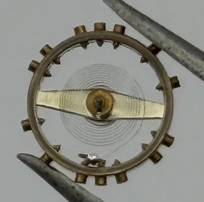 FHF 159 Balance Wheel Complete And Spring 3-10''' Watch 190 M Movement Parts NOS
