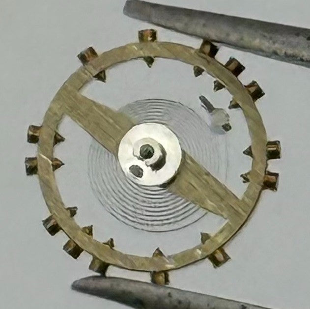 FHF 159 Balance Wheel Complete And Spring 3-10’’’ 190 M Watch Movement Parts NOS
