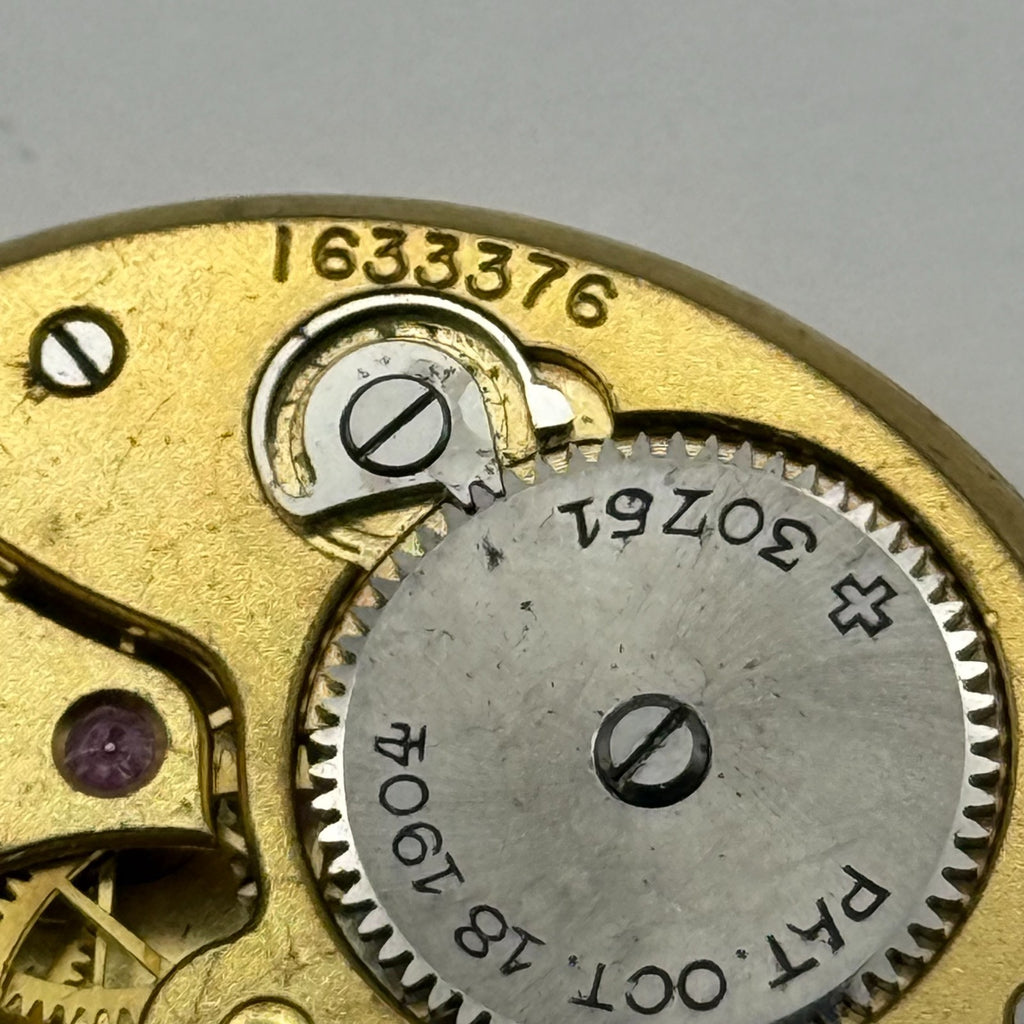 Zenith Pocket Watch Movement Open Face Patent 30751 October 18 1904 Parts 40.9mm
