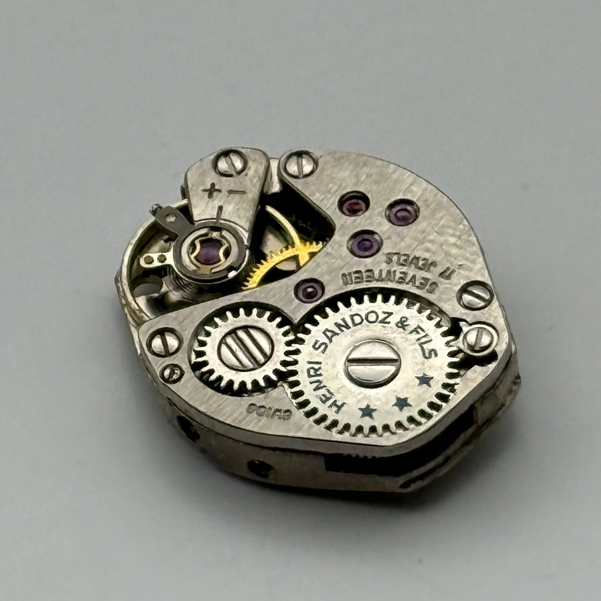 FHF 69 Watch Movement Everite 17 Jewels Swiss Manual Wind Parts Repair 15.3mm