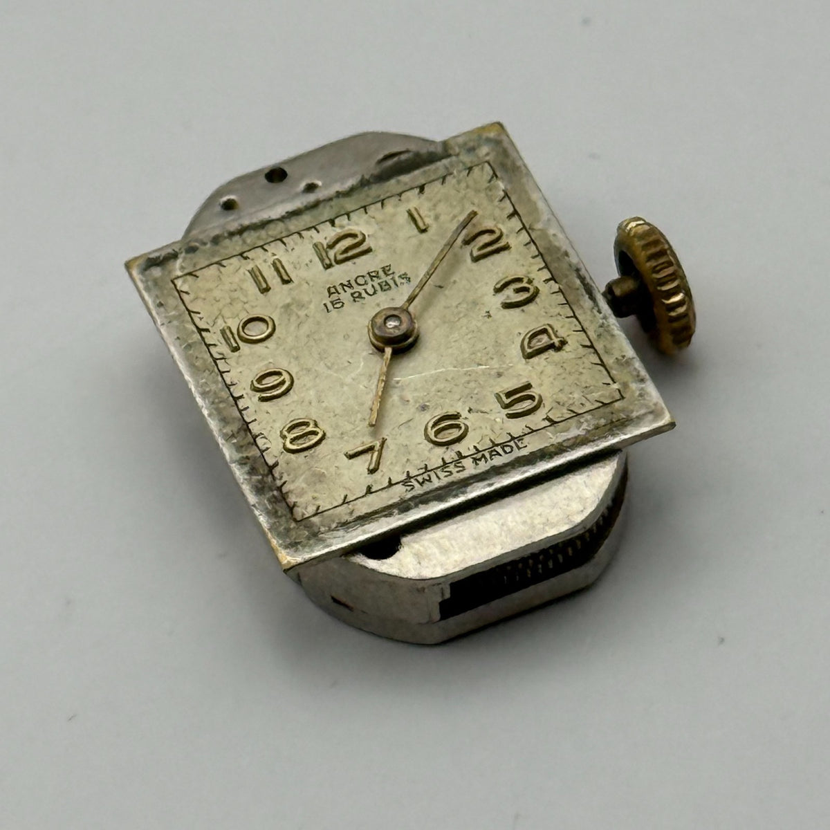 Peseux 120 Watch Movement Ancre 15 Rubis Swiss Manual Wind Parts Repair 12.8mm
