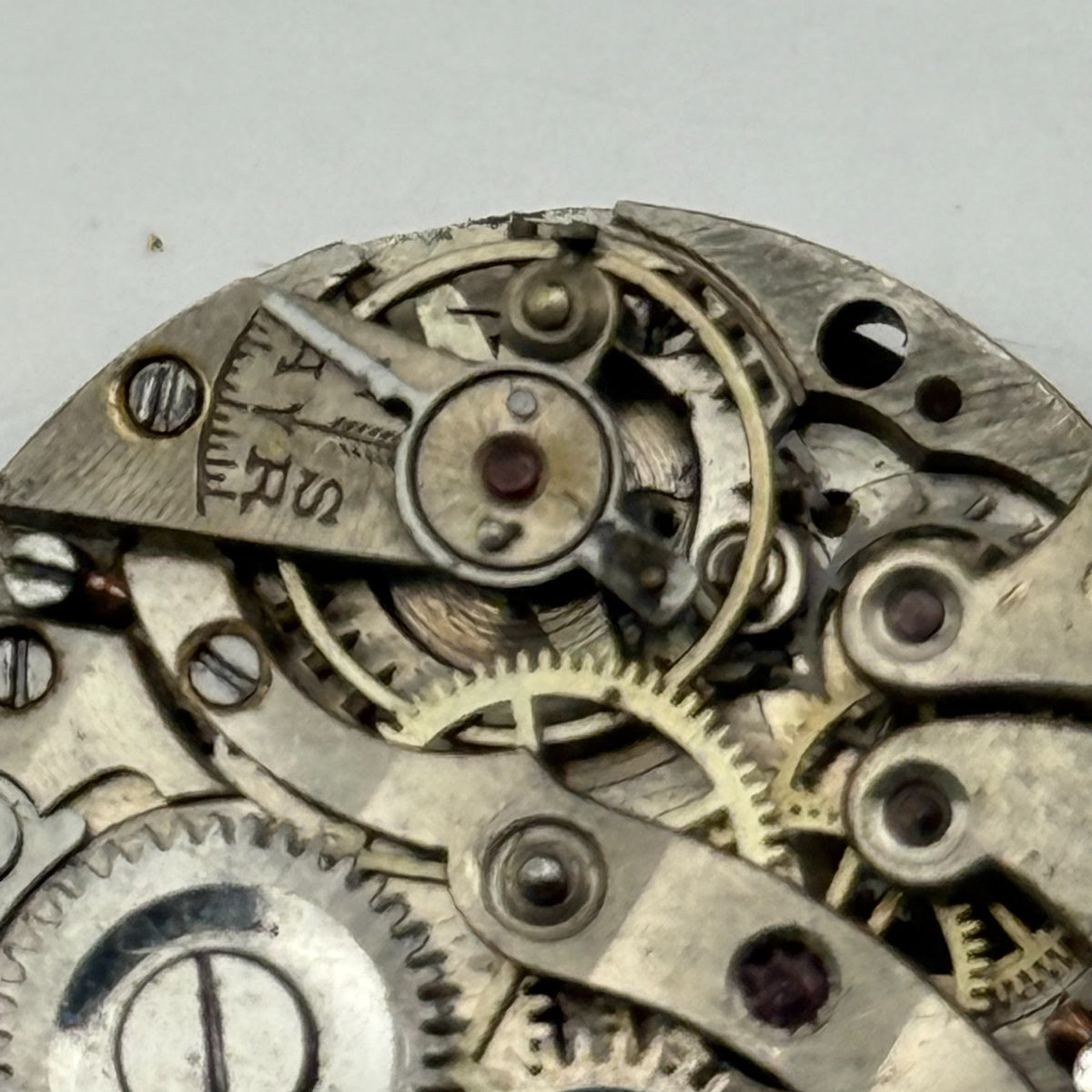 Unidentified SF Watch Movement Swiss Manual Wind Vintage Parts Repair 23.3mm