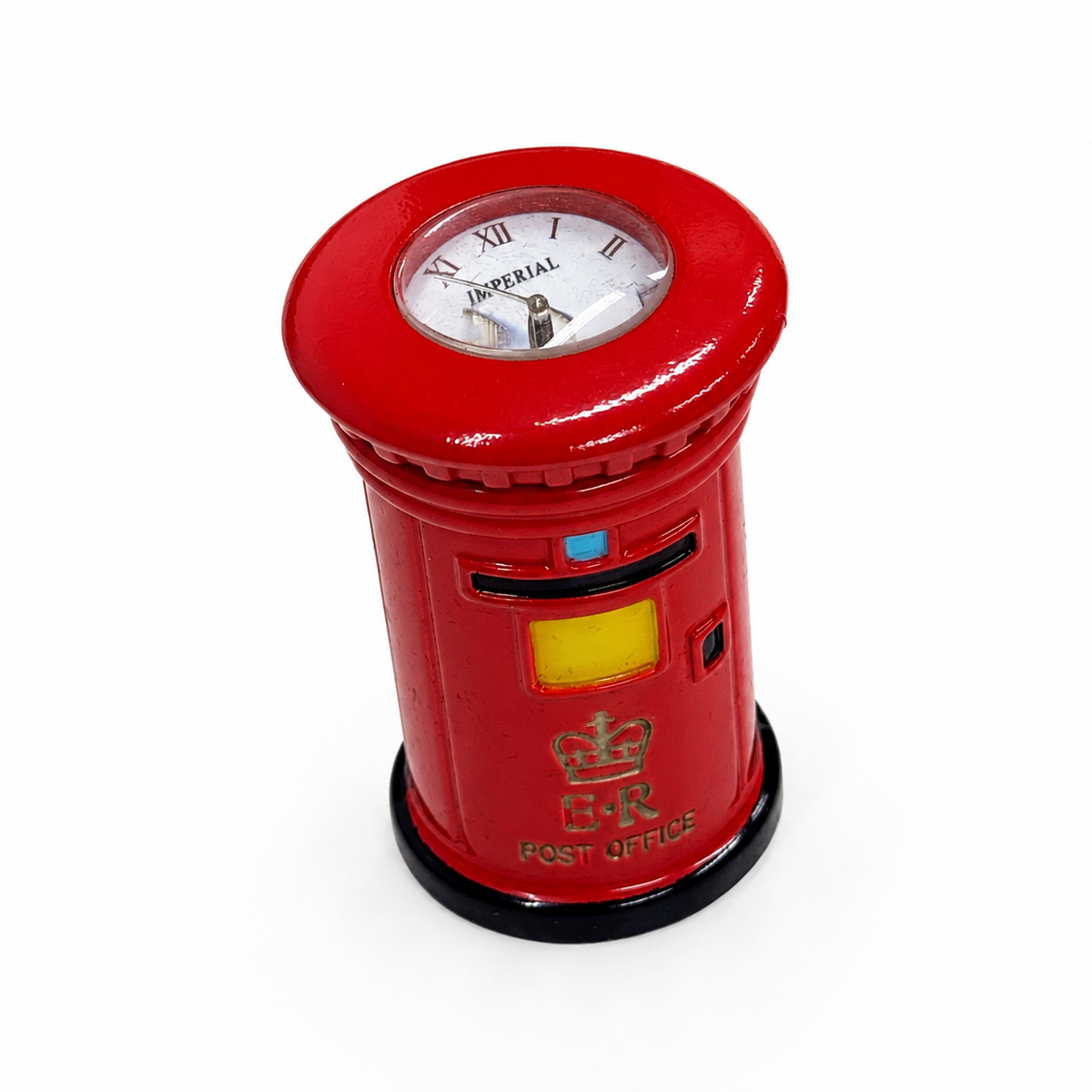 Classic British Red Post Box Miniature Clock Brand New