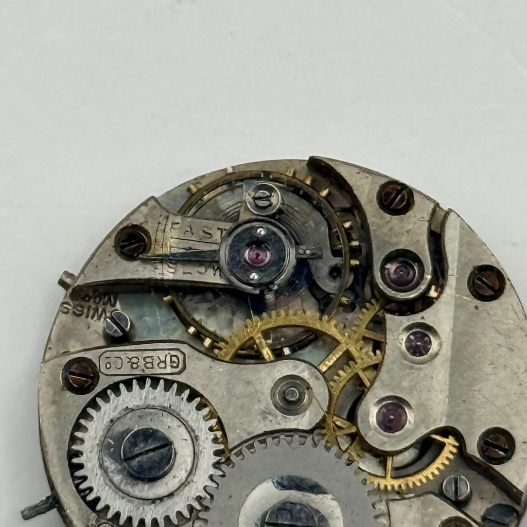 GRB & Co Trench Watch Movement - Roman Numerals - For Parts / Repair - 24.8mm
