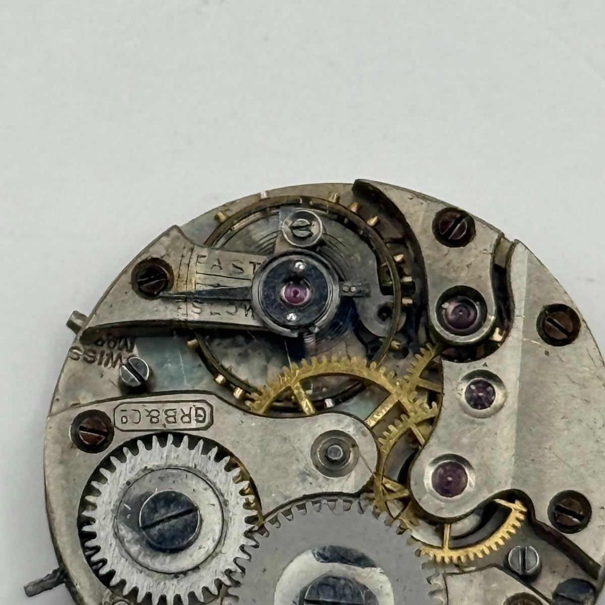 GRB & Co Trench Watch Movement - Roman Numerals - For Parts / Repair - 24.8mm