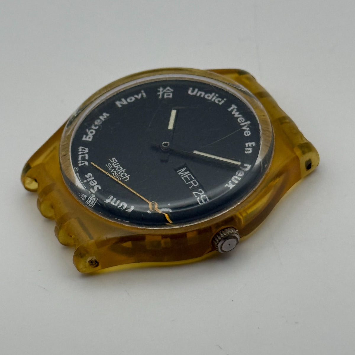Vintage Swatch Gent Watch GK703 Gutenberg 1991 Date Dial ETA Quartz 33mm Parts 