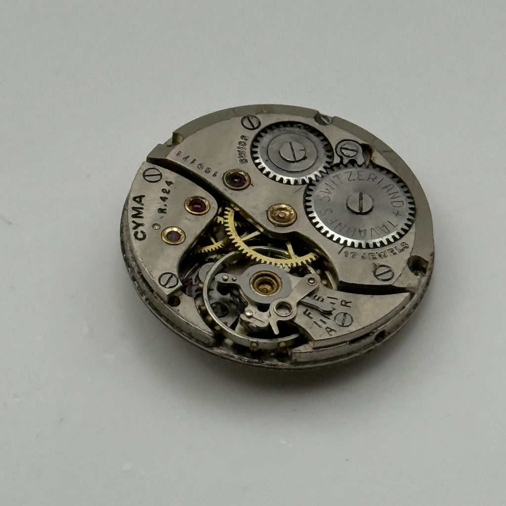 Cyma R.424 Watch Movement 17 Jewels Swiss Manual Wind Parts Repair 19.7mm