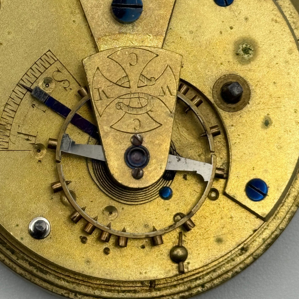 English Lever Pocket Watch Movement - CWMC Antique - For Parts / Repair - 42.9mm