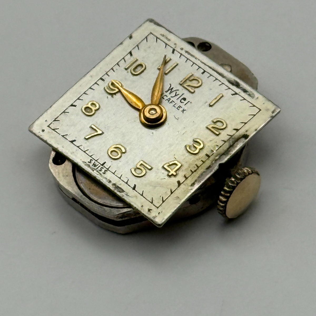 Wyler Incaflex Watch Movement 17 Jewels Swiss Manual Wind Parts Repair 15mm