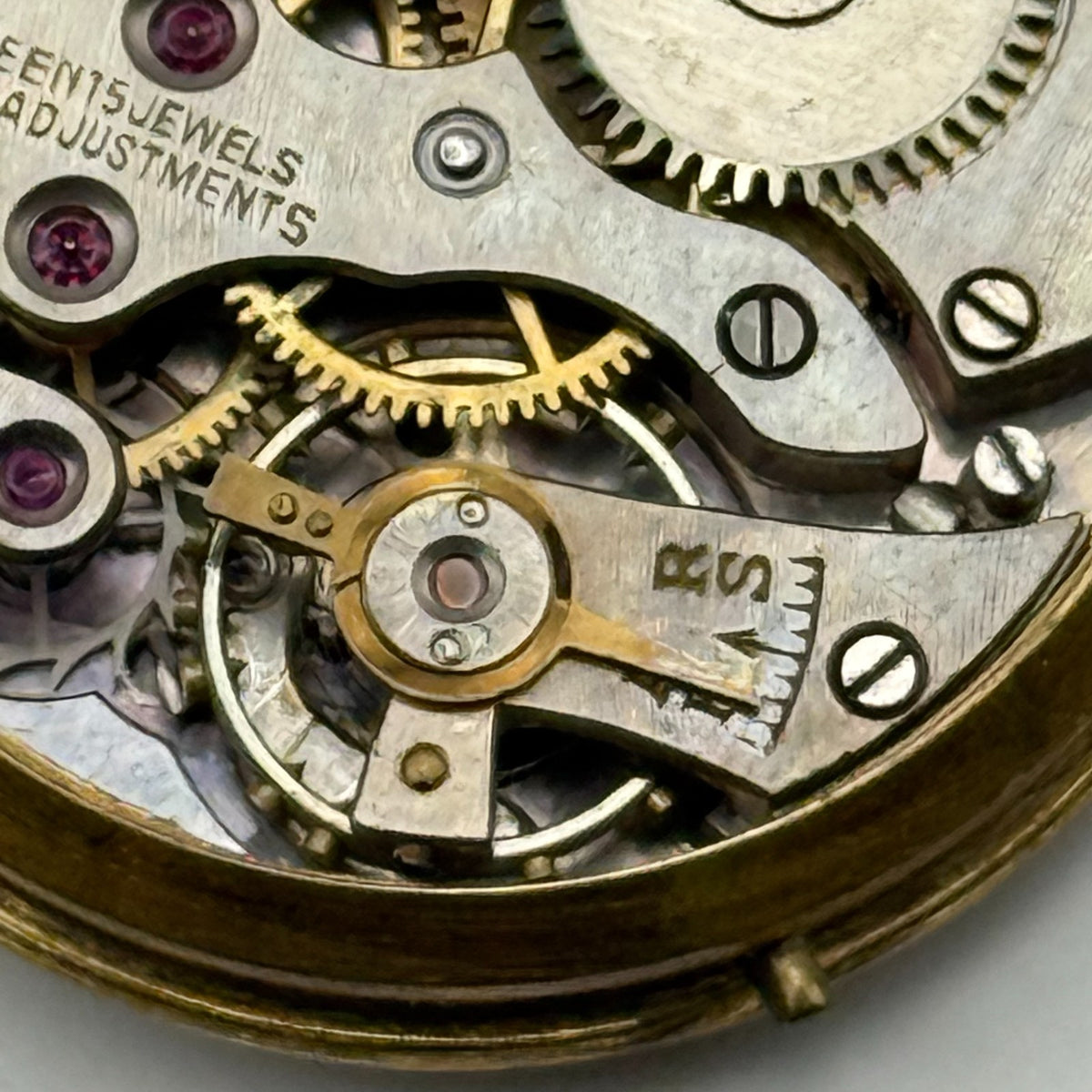 15 Jewels 2 Adjustments Watch Movement Running Unidentified Swiss Parts Repair