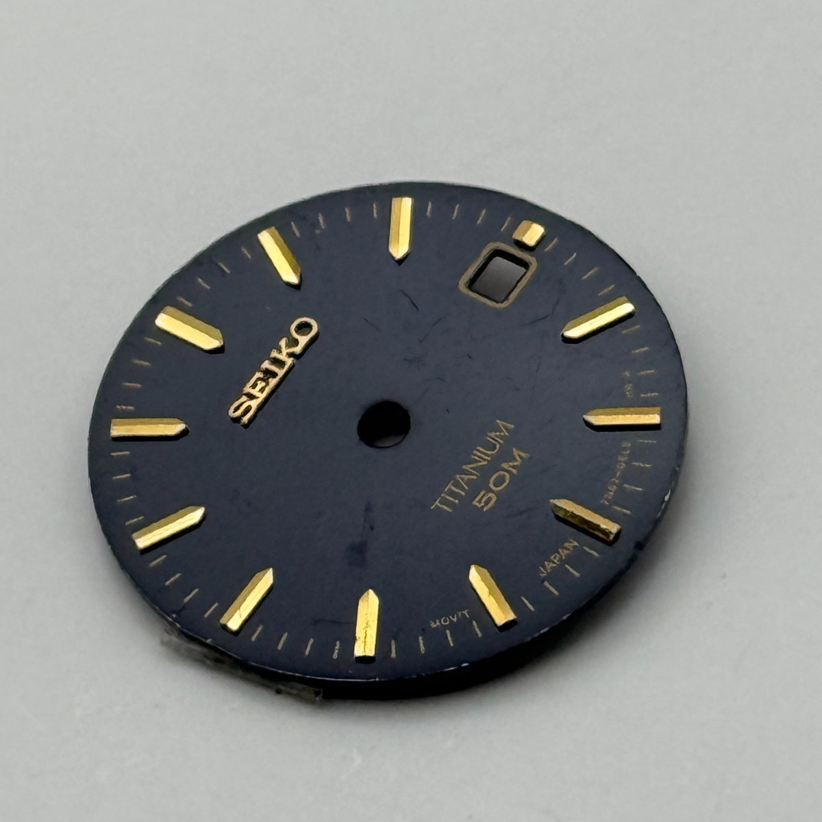 Seiko 7N82-0EL8 Watch Dial Titanium 50M Black Japan Spare Parts Repair 19.4mm