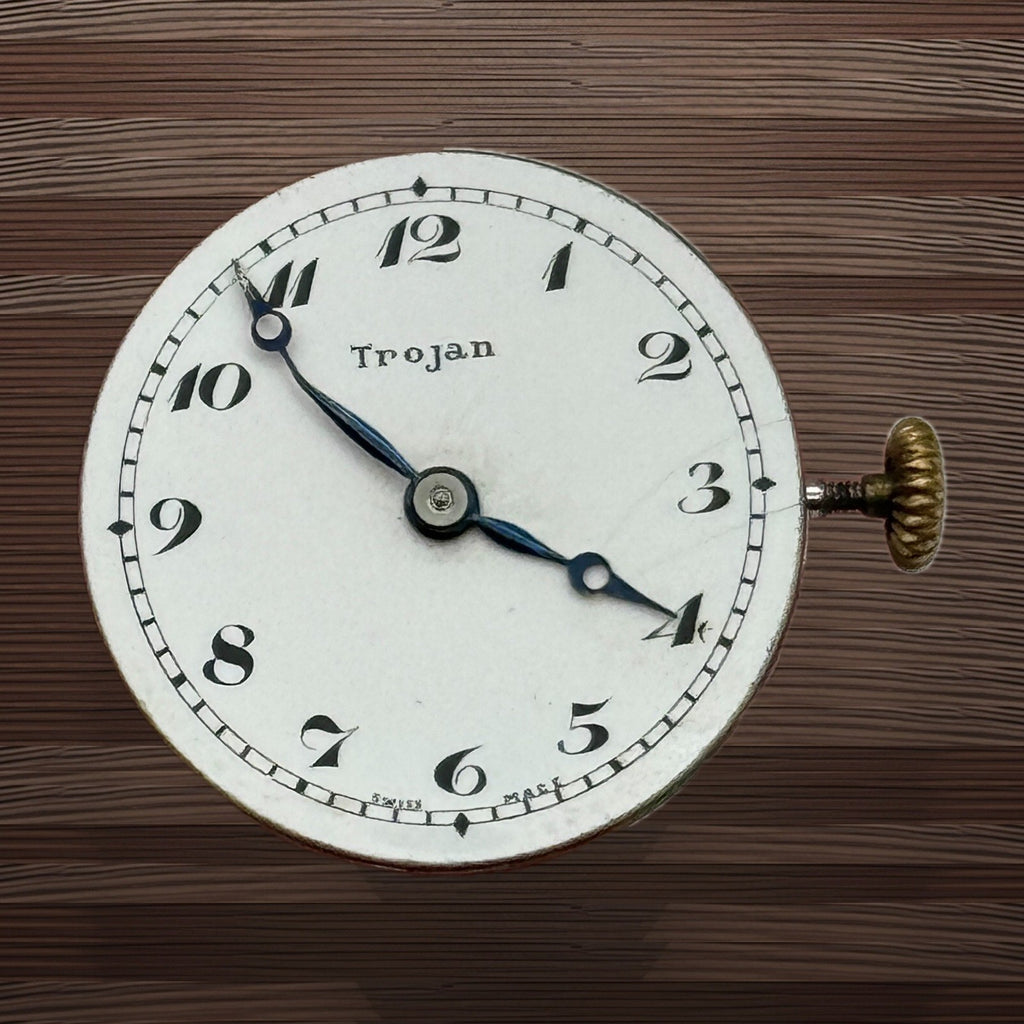 Trojan 9 3/4 Watch Movement - 15 Jewels Spares - For Parts / Repair - 22mm