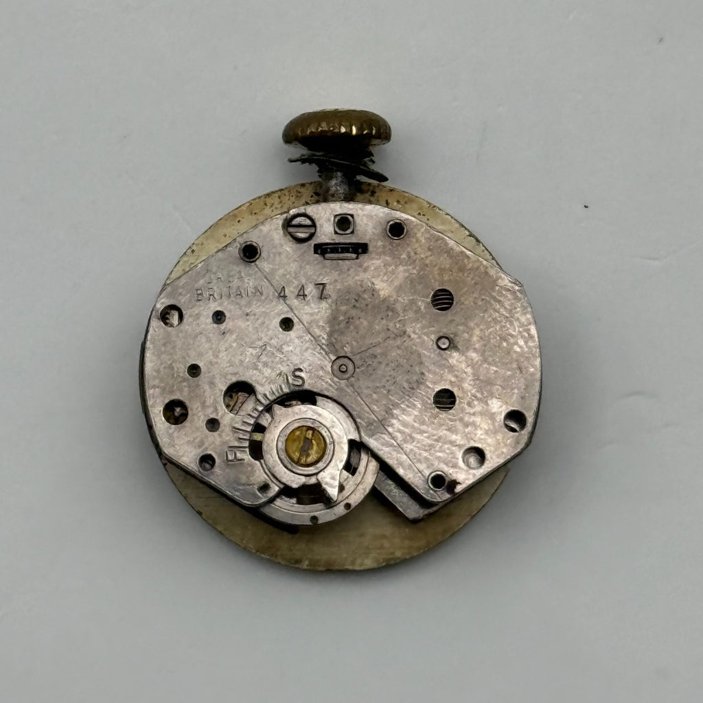 Timex 447 Watch Movement Gt. Britain Manual Wind Vintage Parts Repair 15.1mm